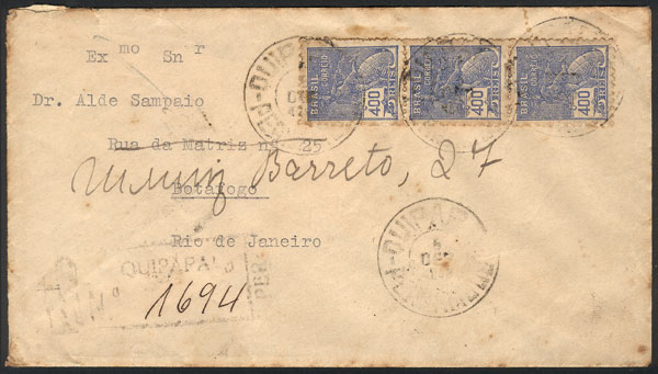 Lot 537 - brazil postal history -  Guillermo Jalil - Philatino Auction # 2419 WORLDWIDE + ARGENTINA: Special May auction