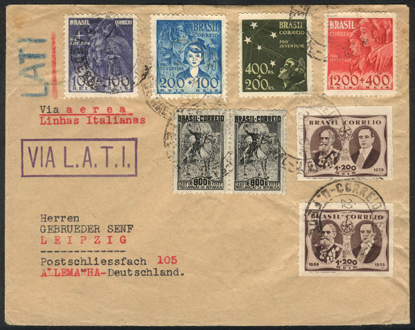 Lot 595 - brazil postal history -  Guillermo Jalil - Philatino Auction # 2419 WORLDWIDE + ARGENTINA: Special May auction