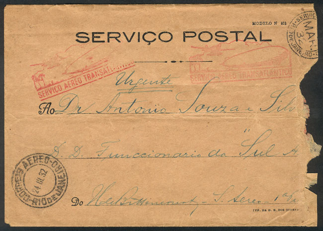 Lot 549 - brazil postal history -  Guillermo Jalil - Philatino Auction # 2419 WORLDWIDE + ARGENTINA: Special May auction
