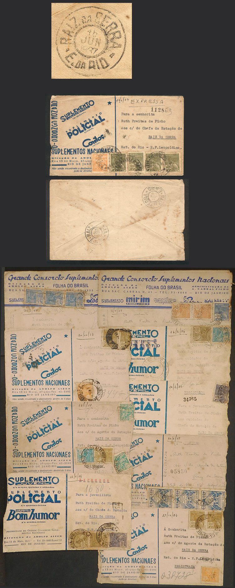 Lot 571 - brazil postal history - Guillermo Jalil - Philatino Auction # 2419 WORLDWIDE + ARGENTINA: Special May auction Lot 571 - brazil postal history - Guillermo Jalil - Philatino Auction # 2419 WORLDWIDE + ARGENTINA: Special May auction