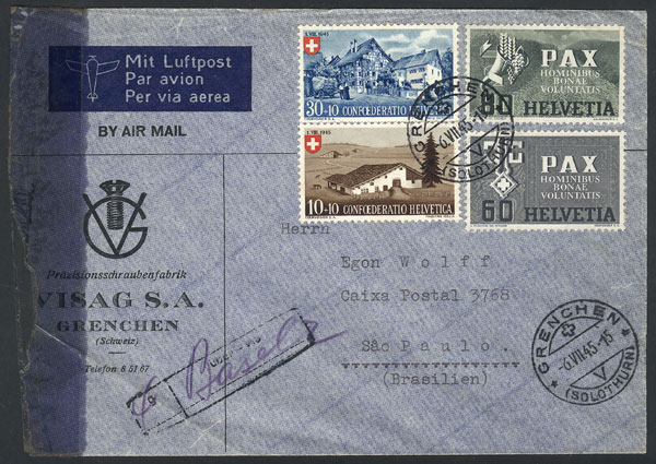 Lot 1467 - Switzerland postal history - Guillermo Jalil - Philatino Auction # 2419 WORLDWIDE + ARGENTINA: Special May auction Lot 1467 - Switzerland postal history - Guillermo Jalil - Philatino Auction # 2419 WORLDWIDE + ARGENTINA: Special May auction