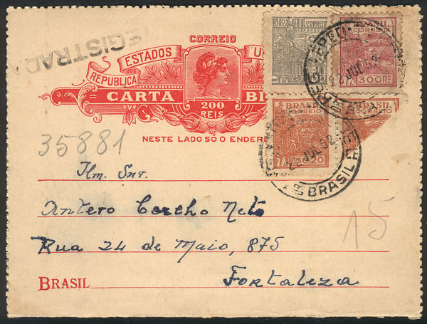 Lot 610 - brazil postal history - Guillermo Jalil - Philatino Auction # 2419 WORLDWIDE + ARGENTINA: Special May auction Lot 610 - brazil postal history - Guillermo Jalil - Philatino Auction # 2419 WORLDWIDE + ARGENTINA: Special May auction