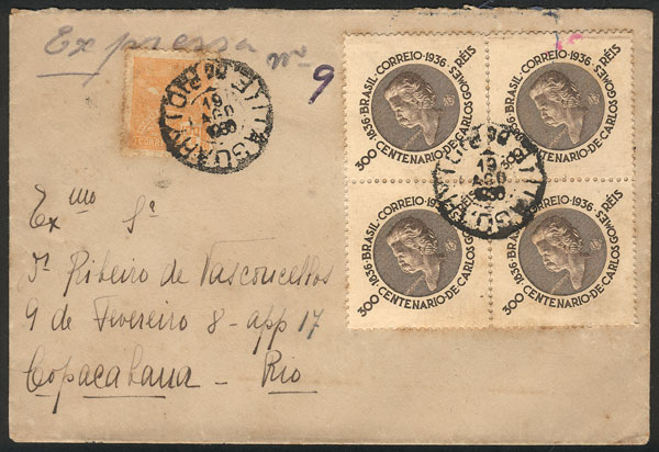 Lot 576 - brazil postal history -  Guillermo Jalil - Philatino Auction # 2419 WORLDWIDE + ARGENTINA: Special May auction