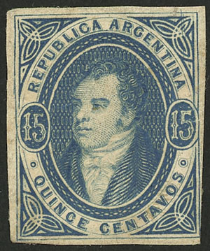 Lot 51 - Argentina RIVADAVIAS - PROOFS -  Guillermo Jalil - Philatino Auction # 2420 ARGENTINA: Special June auction