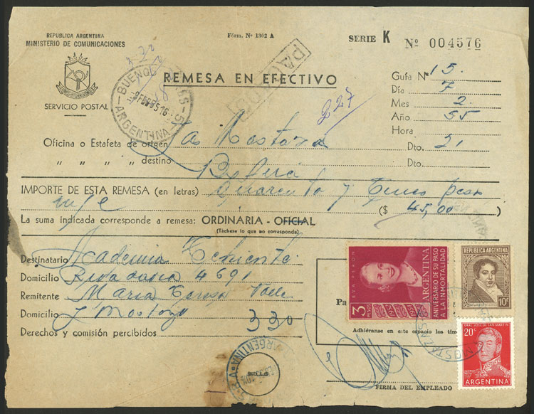 Lot 193 - Argentina postal history -  Guillermo Jalil - Philatino Auction # 2420 ARGENTINA: Special June auction