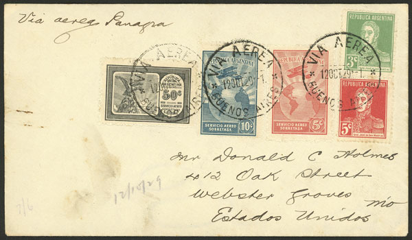 Lot 198 - Argentina POSTAL HISTORY - AIRMAIL -  Guillermo Jalil - Philatino Auction # 2420 ARGENTINA: Special June auction