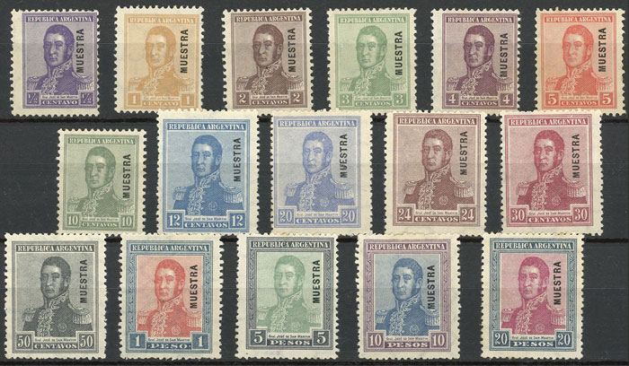 Lot 93 - Argentina general issues -  Guillermo Jalil - Philatino Auction # 2420 ARGENTINA: Special June auction