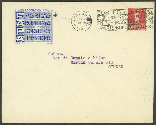 Lot 185 - Argentina postal history -  Guillermo Jalil - Philatino Auction # 2420 ARGENTINA: Special June auction