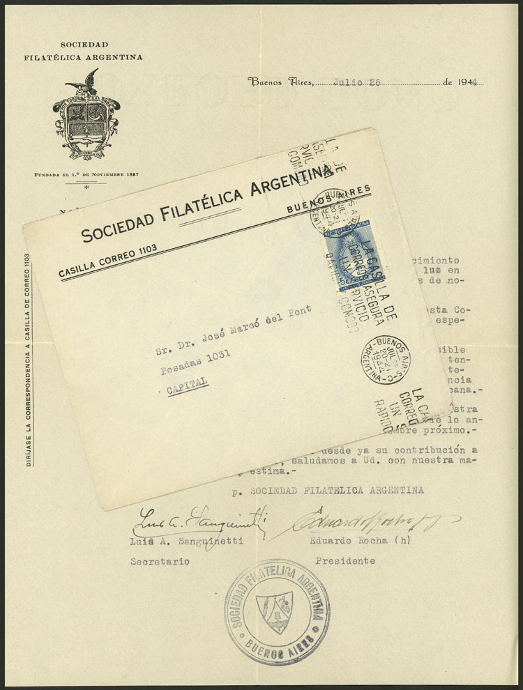 Lot 189 - Argentina postal history -  Guillermo Jalil - Philatino Auction # 2420 ARGENTINA: Special June auction