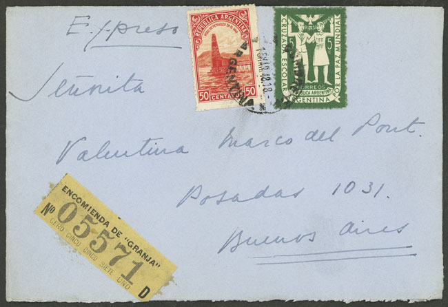 Lot 190 - Argentina postal history -  Guillermo Jalil - Philatino Auction # 2420 ARGENTINA: Special June auction