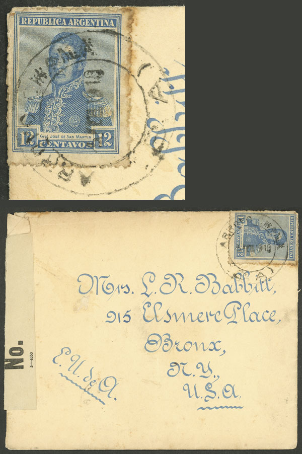Lot 182 - Argentina postal history -  Guillermo Jalil - Philatino Auction # 2420 ARGENTINA: Special June auction
