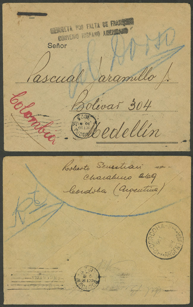 Lot 183 - Argentina postal history -  Guillermo Jalil - Philatino Auction # 2420 ARGENTINA: Special June auction