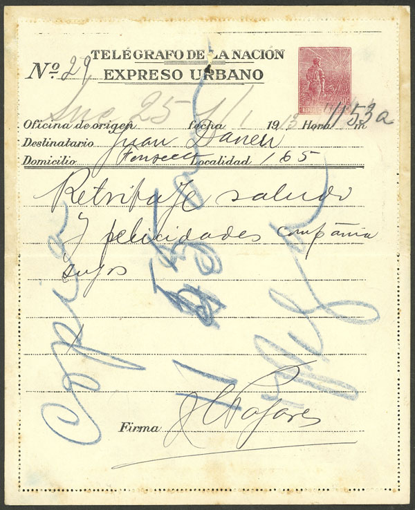 Lot 179 - Argentina Postal stationery -  Guillermo Jalil - Philatino Auction # 2420 ARGENTINA: Special June auction