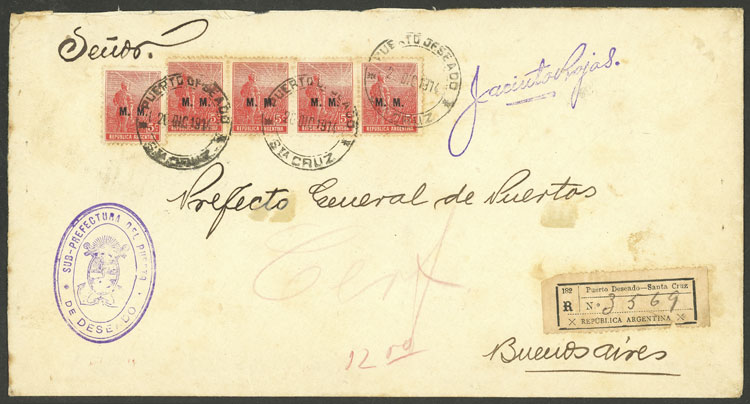 Lot 165 - Argentina official stamps - postal history -  Guillermo Jalil - Philatino Auction # 2420 ARGENTINA: Special June auction