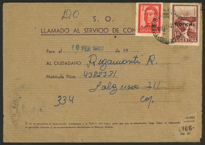 Lot 1303 - Argentina official stamps - Guillermo Jalil - Philatino Auction # 2422 ARGENTINA: Great general auction with very low starts! Lot 1303 - Argentina official stamps - Guillermo Jalil - Philatino Auction # 2422 ARGENTINA: Great general auction with very low starts!