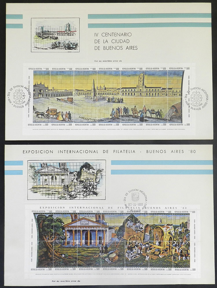 Lot 1139 - Argentina souvenir sheets -  Guillermo Jalil - Philatino Auction # 2422 ARGENTINA: Great general auction with very low starts!