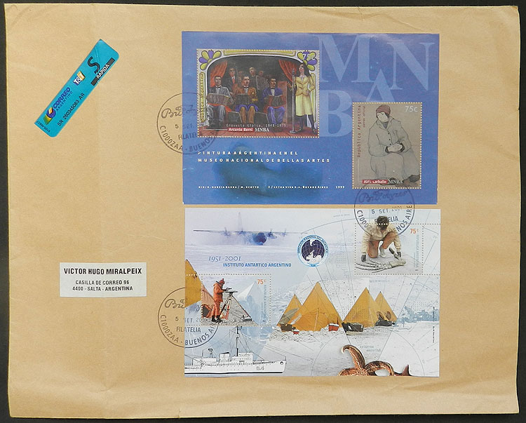 Lot 1178 - Argentina souvenir sheets -  Guillermo Jalil - Philatino Auction # 2422 ARGENTINA: Great general auction with very low starts!