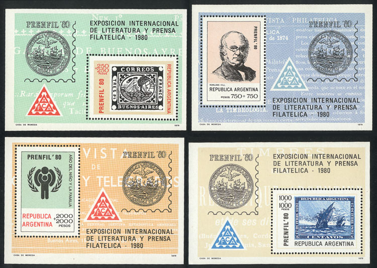 Lot 1136 - Argentina souvenir sheets -  Guillermo Jalil - Philatino Auction # 2422 ARGENTINA: Great general auction with very low starts!