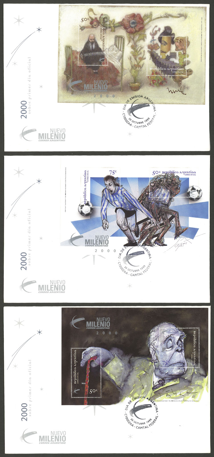 Lot 1190 - Argentina souvenir sheets - Guillermo Jalil - Philatino Auction # 2425 ARGENTINA: Super-economy auction with many interesting lots with VERY LOW PRICES! Lot 1190 - Argentina souvenir sheets - Guillermo Jalil - Philatino Auction # 2425 ARGENTINA: Super-economy auction with many interesting lots with VERY LOW PRICES!