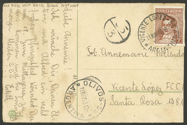 Lot 1316 - Argentina postal history -  Guillermo Jalil - Philatino Auction # 2425 ARGENTINA: Super-economy auction with many interesting lots with VERY LOW PRICES!