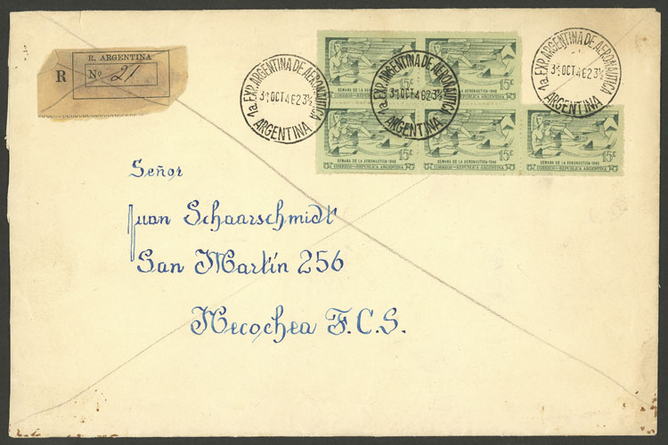 Lot 1334 - Argentina postal history -  Guillermo Jalil - Philatino Auction # 2425 ARGENTINA: Super-economy auction with many interesting lots with VERY LOW PRICES!
