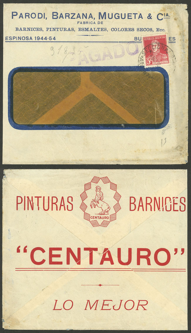 Lot 1310 - Argentina postal history -  Guillermo Jalil - Philatino Auction # 2425 ARGENTINA: Super-economy auction with many interesting lots with VERY LOW PRICES!