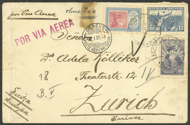 Lot 1311 - Argentina postal history -  Guillermo Jalil - Philatino Auction # 2425 ARGENTINA: Super-economy auction with many interesting lots with VERY LOW PRICES!