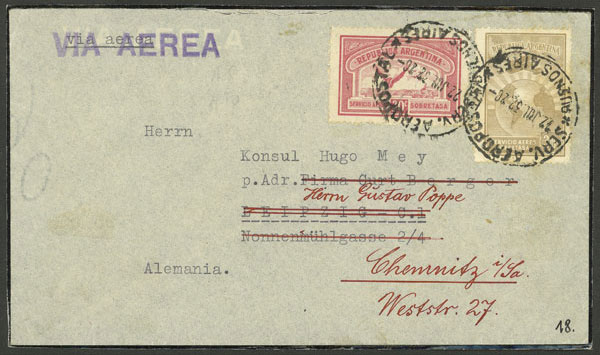 Lot 1312 - Argentina postal history -  Guillermo Jalil - Philatino Auction # 2425 ARGENTINA: Super-economy auction with many interesting lots with VERY LOW PRICES!