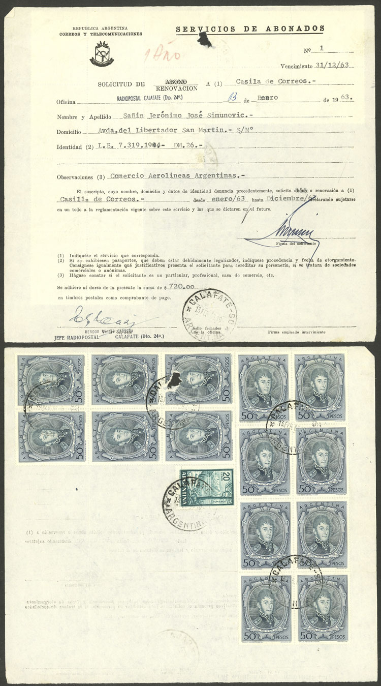 Lot 1345 - Argentina postal history -  Guillermo Jalil - Philatino Auction # 2425 ARGENTINA: Super-economy auction with many interesting lots with VERY LOW PRICES!