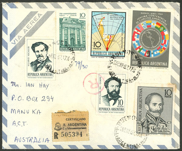 Lot 1352 - Argentina postal history -  Guillermo Jalil - Philatino Auction # 2425 ARGENTINA: Super-economy auction with many interesting lots with VERY LOW PRICES!