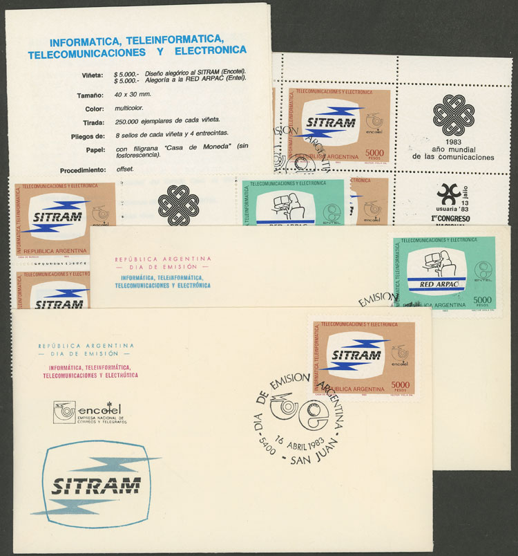 Lot 1024 - Argentina general issues -  Guillermo Jalil - Philatino Auction # 2425 ARGENTINA: Super-economy auction with many interesting lots with VERY LOW PRICES!
