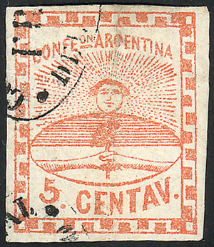 Lot 43 - Argentina confederation - Guillermo Jalil - Philatino Auction # 2425 ARGENTINA: Super-economy auction with many interesting lots with VERY LOW PRICES! Lot 43 - Argentina confederation - Guillermo Jalil - Philatino Auction # 2425 ARGENTINA: Super-economy auction with many interesting lots with VERY LOW PRICES!