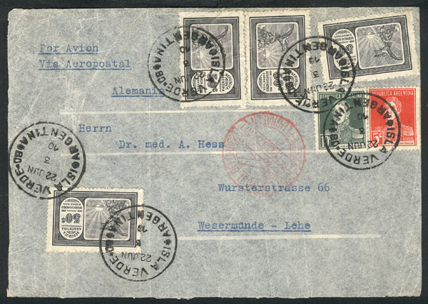 Lot 1314 - Argentina postal history -  Guillermo Jalil - Philatino Auction # 2425 ARGENTINA: Super-economy auction with many interesting lots with VERY LOW PRICES!