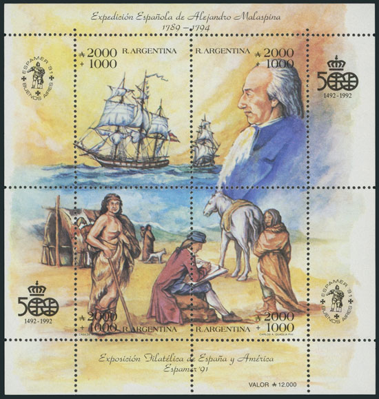 Lot 719 - Argentina souvenir sheets -  Guillermo Jalil - Philatino Auction # 2430 ARGENTINA: Very good selection of varied material (including rarities), with very convenient starts!