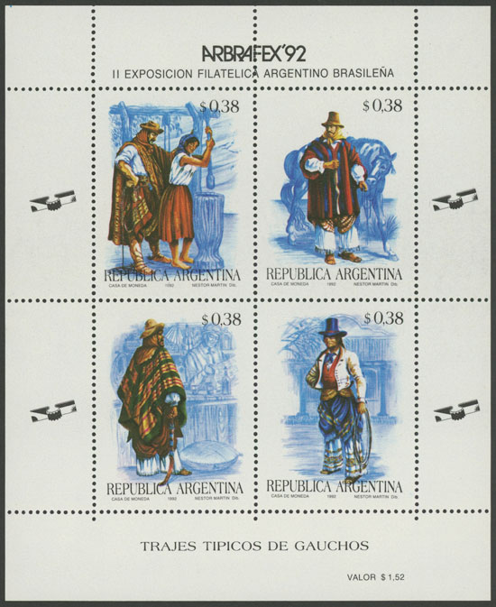 Lot 725 - Argentina souvenir sheets -  Guillermo Jalil - Philatino Auction # 2430 ARGENTINA: Very good selection of varied material (including rarities), with very convenient starts!