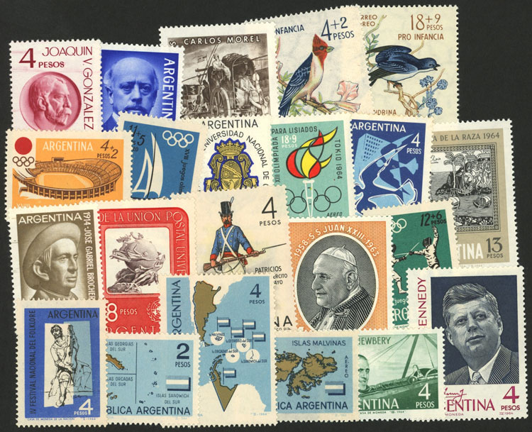 Lot 543 - Argentina general issues -  Guillermo Jalil - Philatino Auction # 2430 ARGENTINA: Very good selection of varied material (including rarities), with very convenient starts!