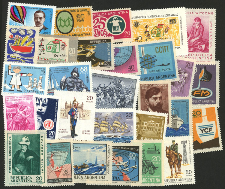 Lot 568 - Argentina general issues -  Guillermo Jalil - Philatino Auction # 2430 ARGENTINA: Very good selection of varied material (including rarities), with very convenient starts!