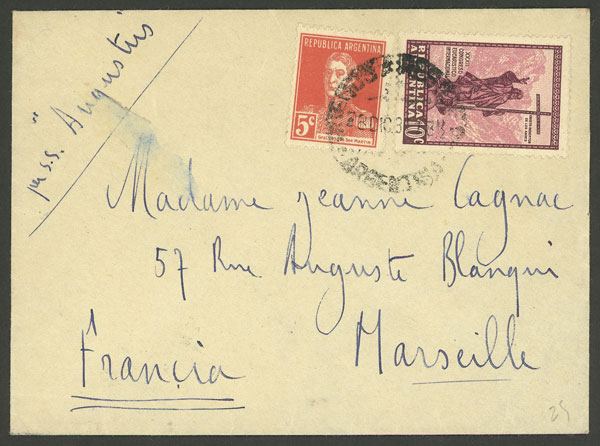 Lot 862 - Argentina postal history -  Guillermo Jalil - Philatino Auction # 2430 ARGENTINA: Very good selection of varied material (including rarities), with very convenient starts!