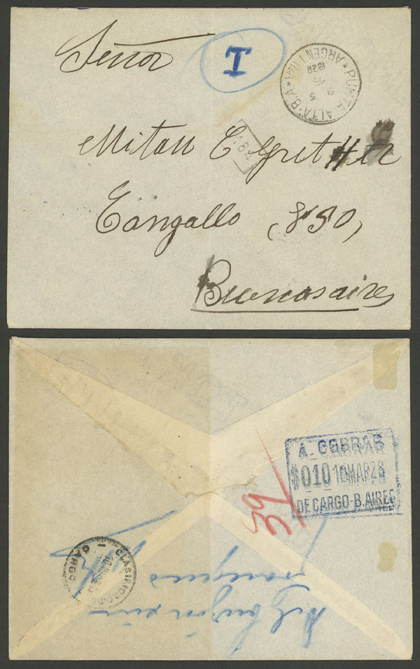 Lot 852 - Argentina postal history -  Guillermo Jalil - Philatino Auction # 2430 ARGENTINA: Very good selection of varied material (including rarities), with very convenient starts!