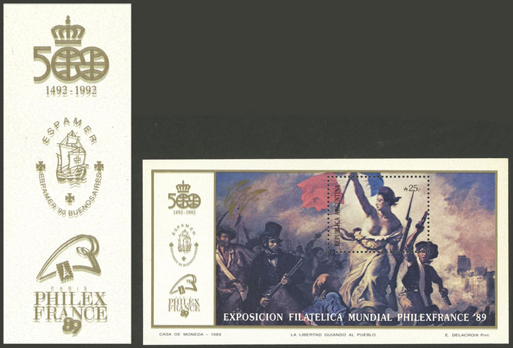Lot 715 - Argentina souvenir sheets -  Guillermo Jalil - Philatino Auction # 2430 ARGENTINA: Very good selection of varied material (including rarities), with very convenient starts!