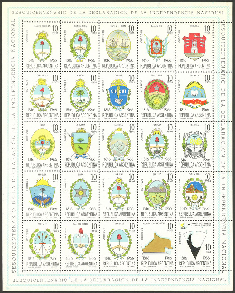 Lot 702 - Argentina souvenir sheets -  Guillermo Jalil - Philatino Auction # 2430 ARGENTINA: Very good selection of varied material (including rarities), with very convenient starts!
