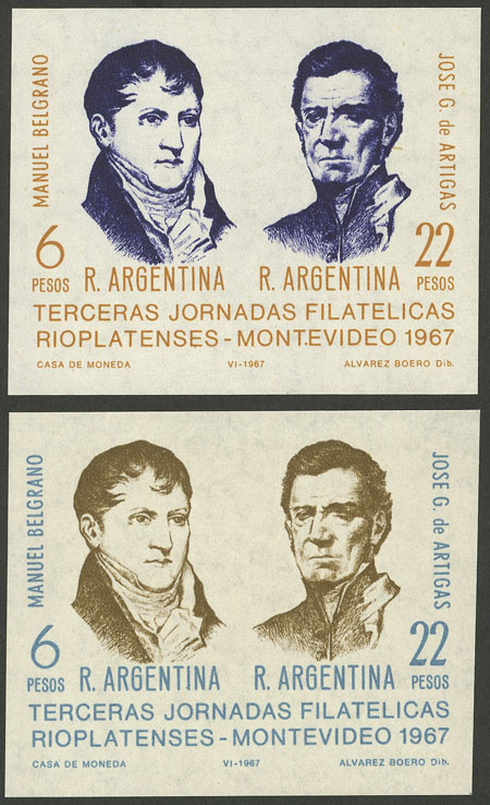 Lot 703 - Argentina souvenir sheets -  Guillermo Jalil - Philatino Auction # 2430 ARGENTINA: Very good selection of varied material (including rarities), with very convenient starts!