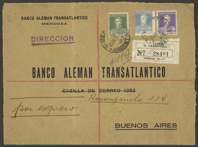 Lot 863 - Argentina postal history -  Guillermo Jalil - Philatino Auction # 2430 ARGENTINA: Very good selection of varied material (including rarities), with very convenient starts!