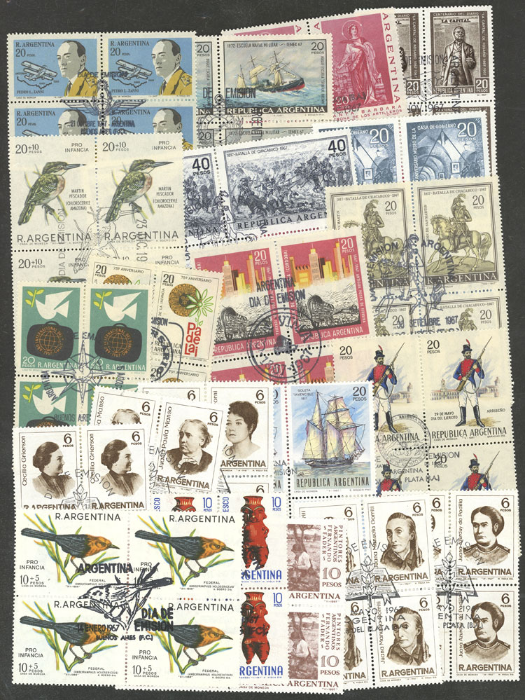 Lot 565 - Argentina general issues -  Guillermo Jalil - Philatino Auction # 2430 ARGENTINA: Very good selection of varied material (including rarities), with very convenient starts!