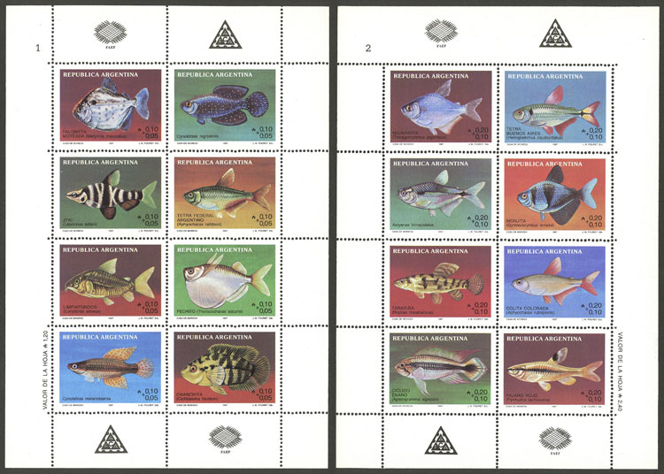 Lot 712 - Argentina souvenir sheets -  Guillermo Jalil - Philatino Auction # 2430 ARGENTINA: Very good selection of varied material (including rarities), with very convenient starts!