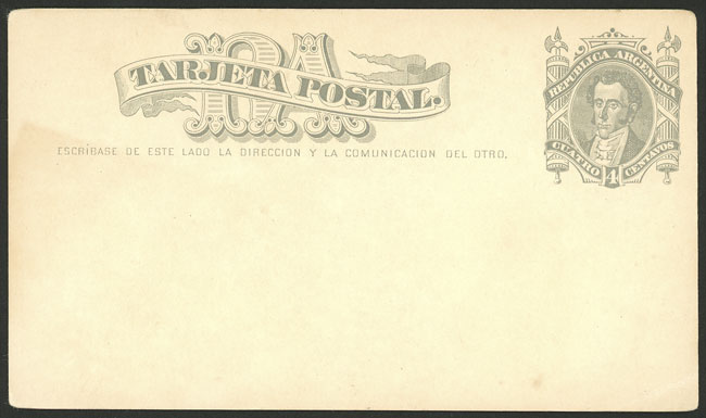 Lot 807 - Argentina Postal stationery - Guillermo Jalil - Philatino Auction # 2430 ARGENTINA: Very good selection of varied material (including rarities), with very convenient starts! Lot 807 - Argentina Postal stationery - Guillermo Jalil - Philatino Auction # 2430 ARGENTINA: Very good selection of varied material (including rarities), with very convenient starts!