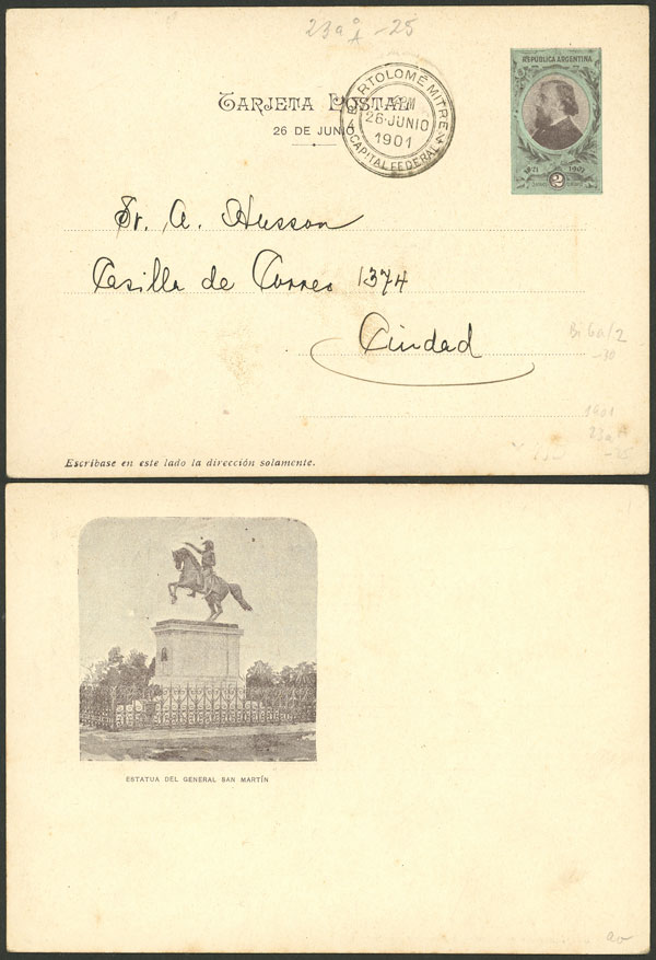 Lot 811 - Argentina Postal stationery - Guillermo Jalil - Philatino Auction # 2430 ARGENTINA: Very good selection of varied material (including rarities), with very convenient starts! Lot 811 - Argentina Postal stationery - Guillermo Jalil - Philatino Auction # 2430 ARGENTINA: Very good selection of varied material (including rarities), with very convenient starts!