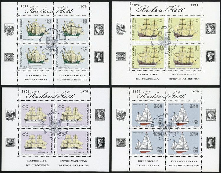 Lot 706 - Argentina souvenir sheets -  Guillermo Jalil - Philatino Auction # 2430 ARGENTINA: Very good selection of varied material (including rarities), with very convenient starts!