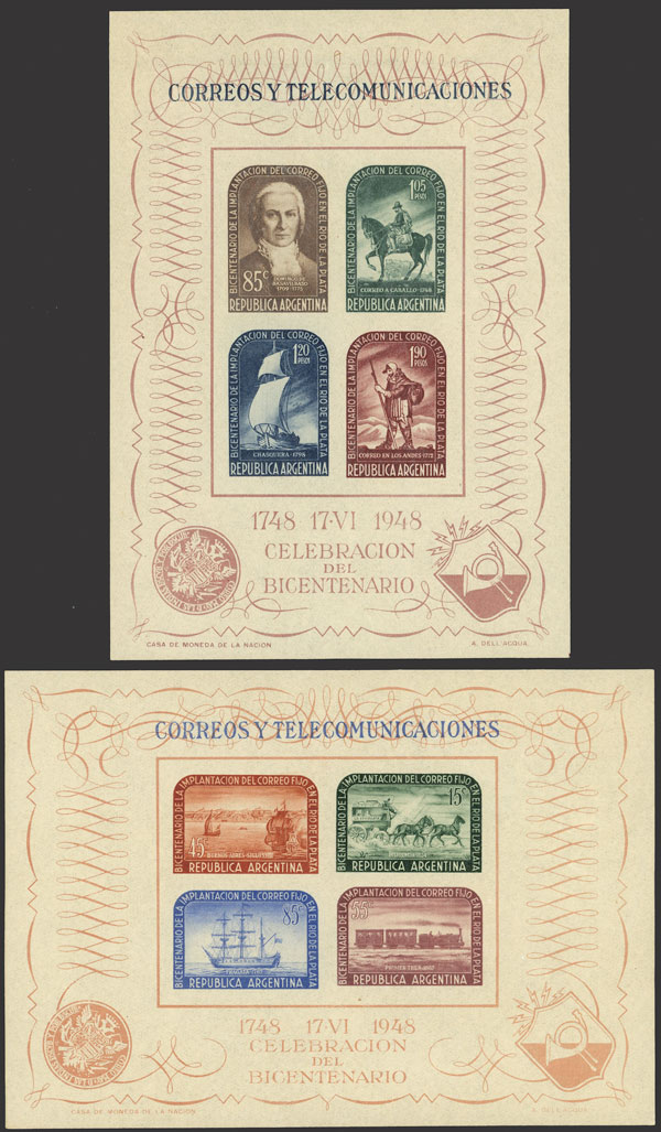 Lot 696 - Argentina souvenir sheets - Guillermo Jalil - Philatino Auction # 2430 ARGENTINA: Very good selection of varied material (including rarities), with very convenient starts! Lot 696 - Argentina souvenir sheets - Guillermo Jalil - Philatino Auction # 2430 ARGENTINA: Very good selection of varied material (including rarities), with very convenient starts!