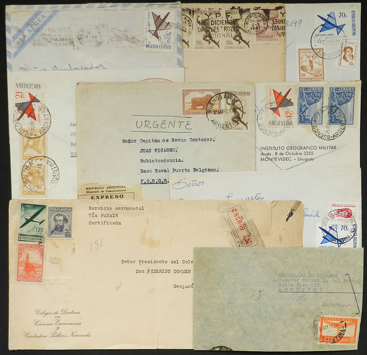 Lot 869 - Argentina postal history -  Guillermo Jalil - Philatino Auction # 2430 ARGENTINA: Very good selection of varied material (including rarities), with very convenient starts!
